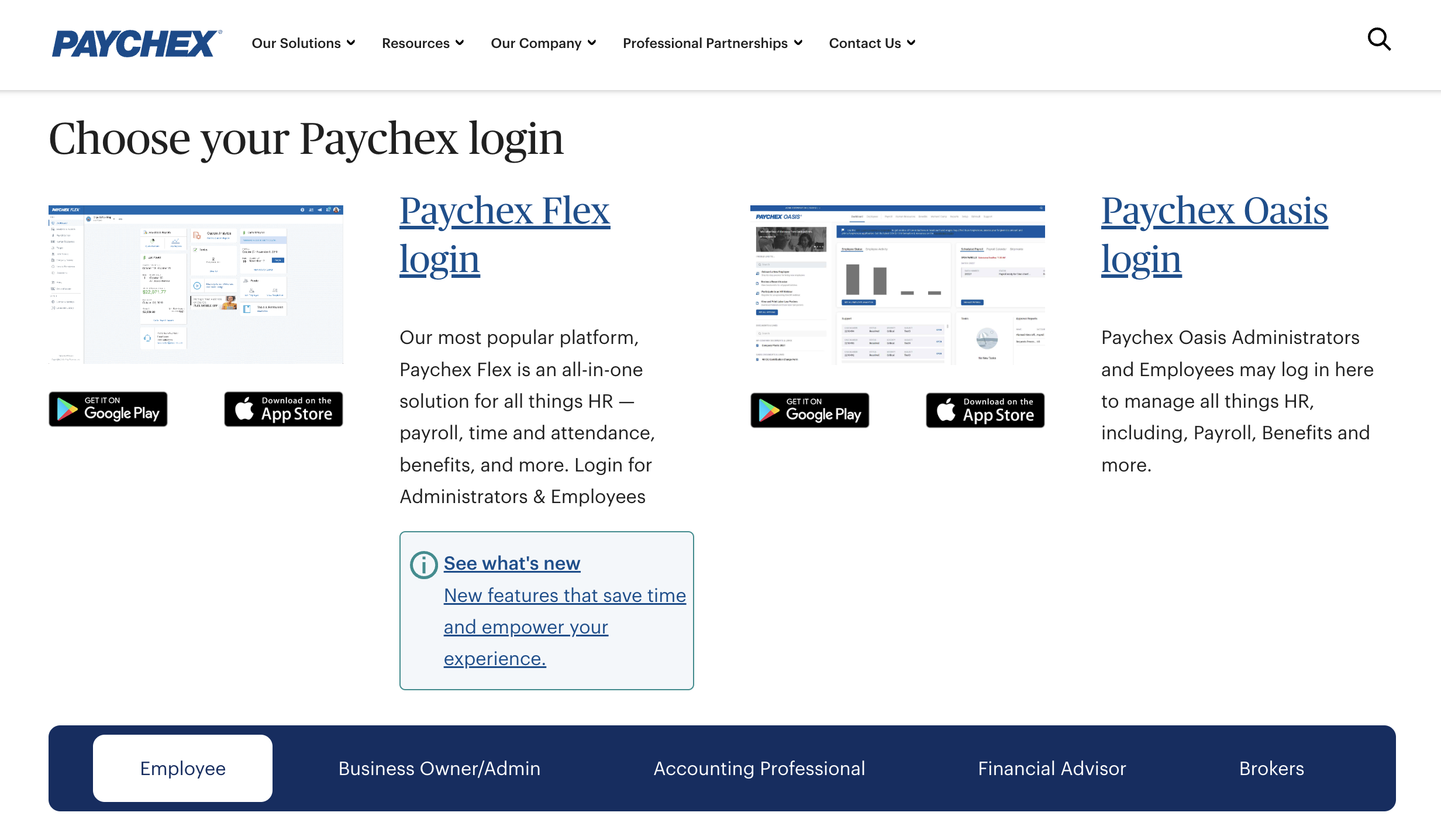Paychex Flex website