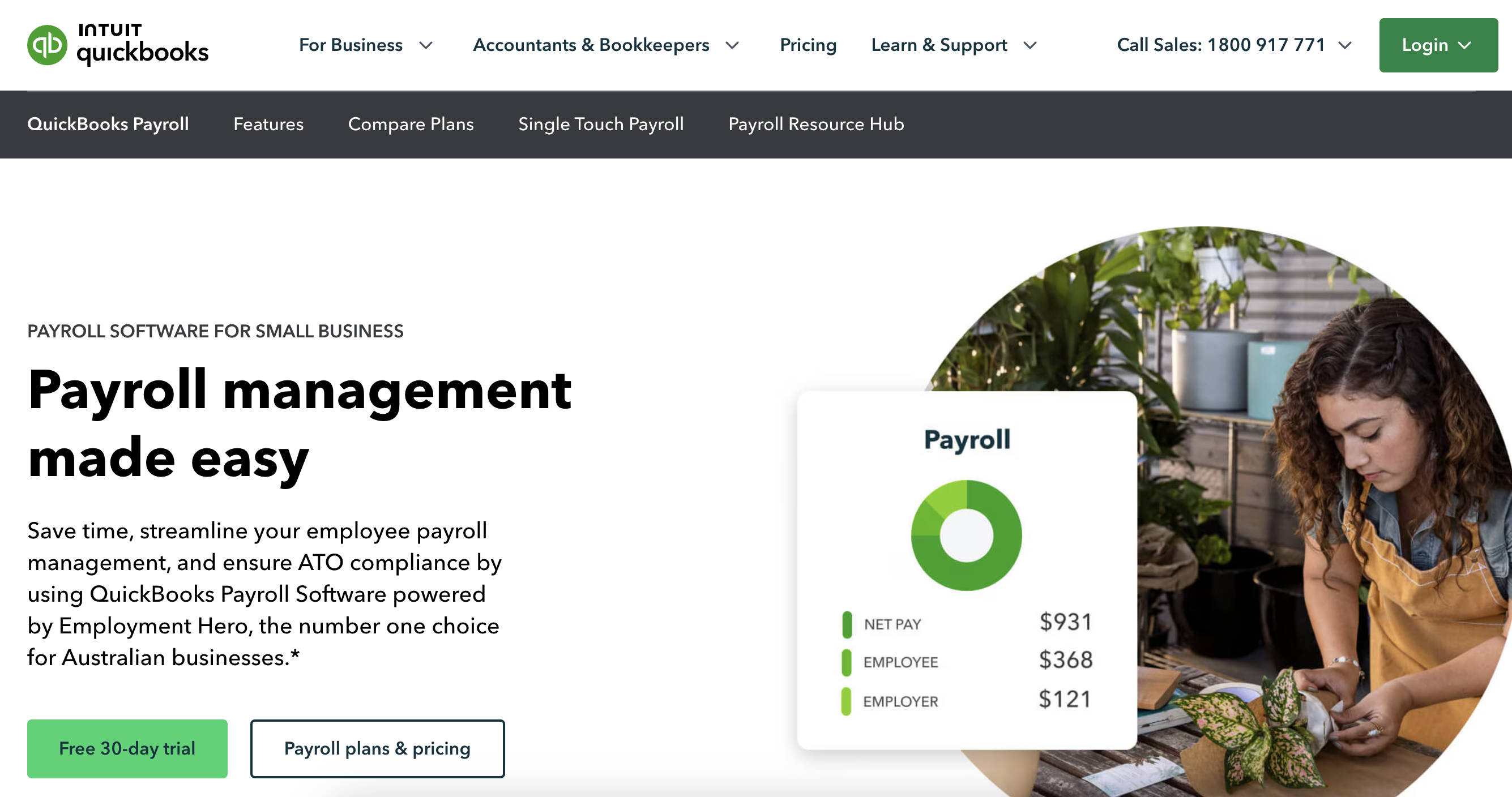 QuickBooks Payroll website