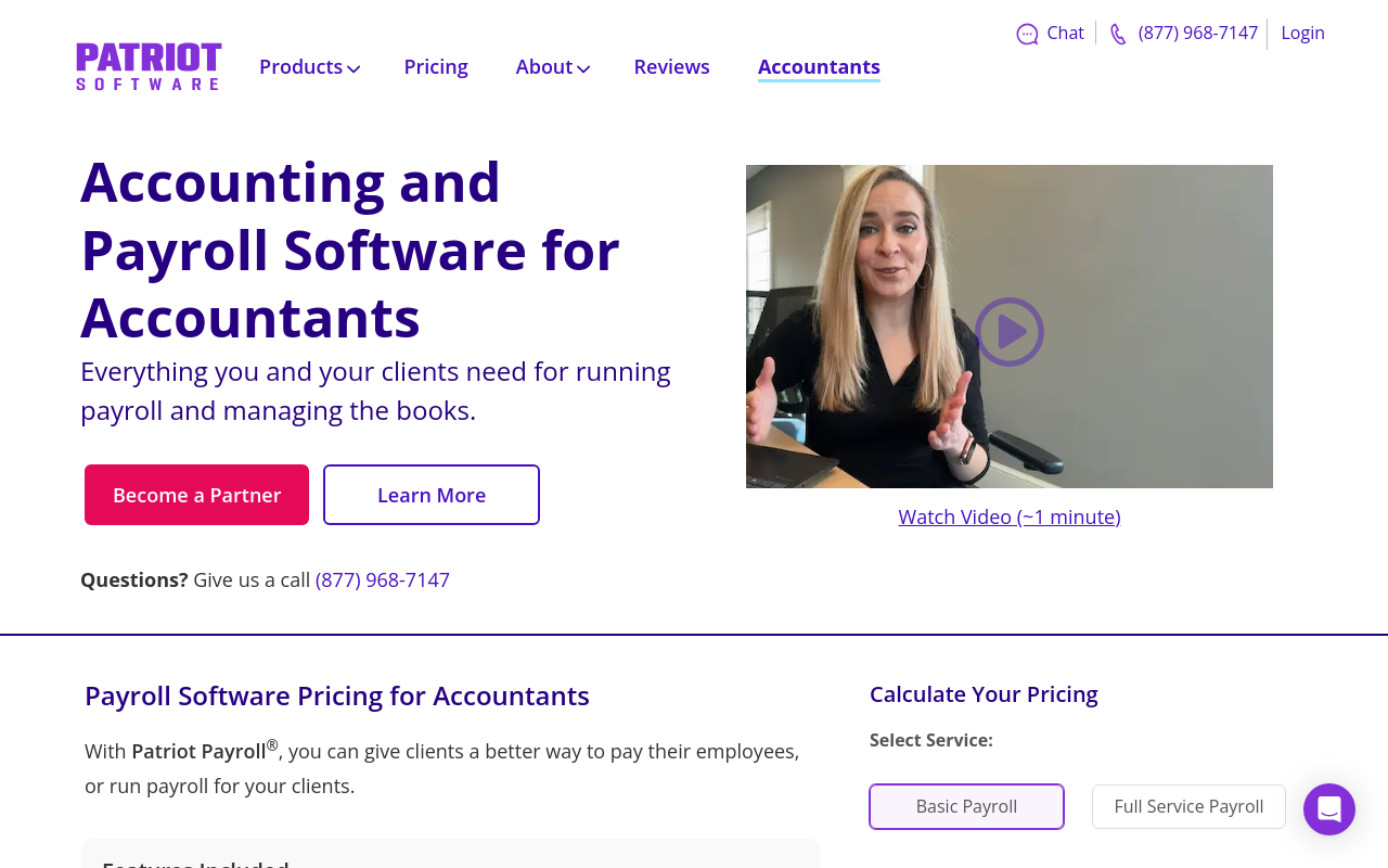 Patriot Software payroll for accountants website